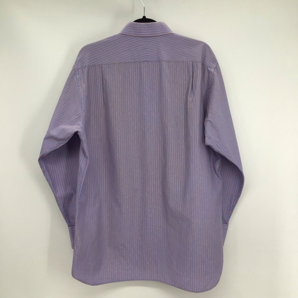 PINK Thomas Pink Men’s Striped Button Down Dress Shirt Career Blue Size 16/34.5 - Picture 2 of 7